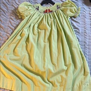 Lolly Wolly Doodle Halloween Smocked Green dress